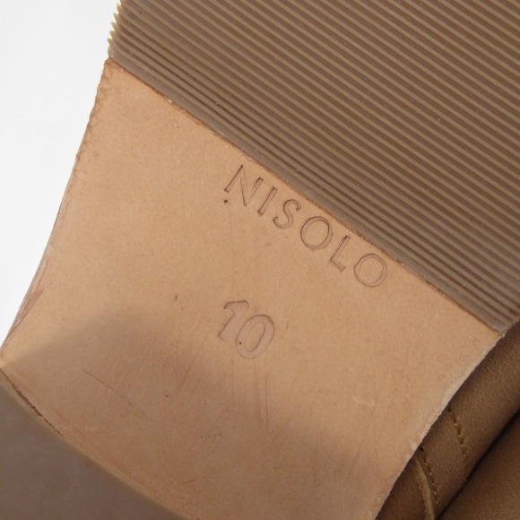 Nisolo Womens Mia Ankle Booties Boots Sand Beige Leather Block Heel Size 10 - Picture 7 of 9